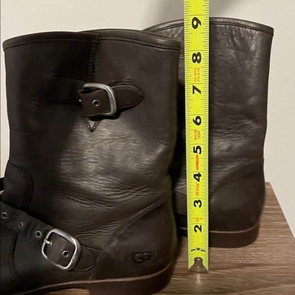 UGG Australia Frances Buckle Moto-Style Boots Women Size 7.5 Dark Brown Leather - Picture 14 of 14